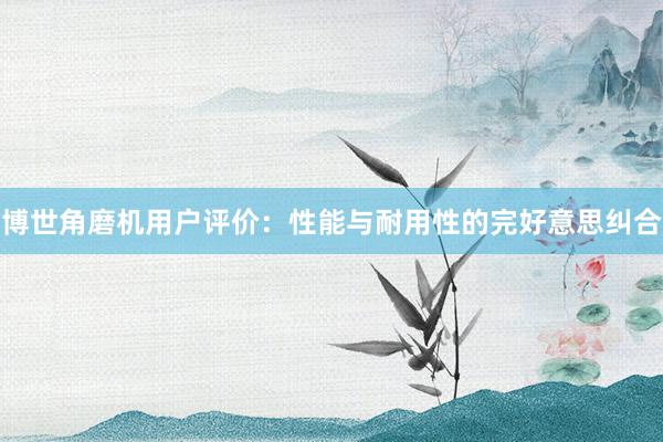 博世角磨机用户评价：性能与耐用性的完好意思纠合